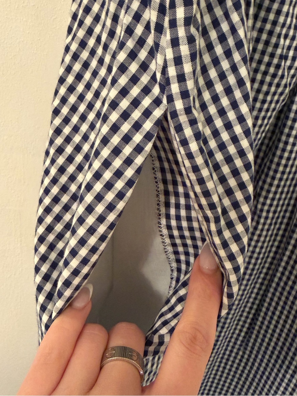 House of Harlow 1960 Gingham Seersucker Smocked Maxi Dress Blue White M NWT - Picture 7 of 9